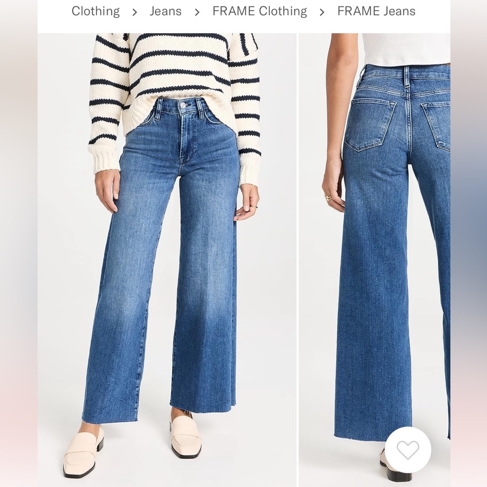 Frame Denim Blue Flare & Wide Leg Jeans